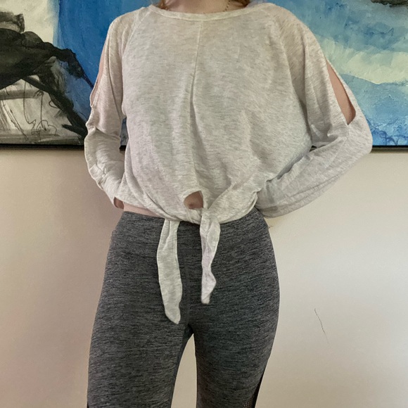 Free People White Shirt with Tie - Picture 2 of 4